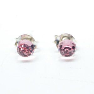 Acomo Sterling Silver Stud Earrings- Red NEW